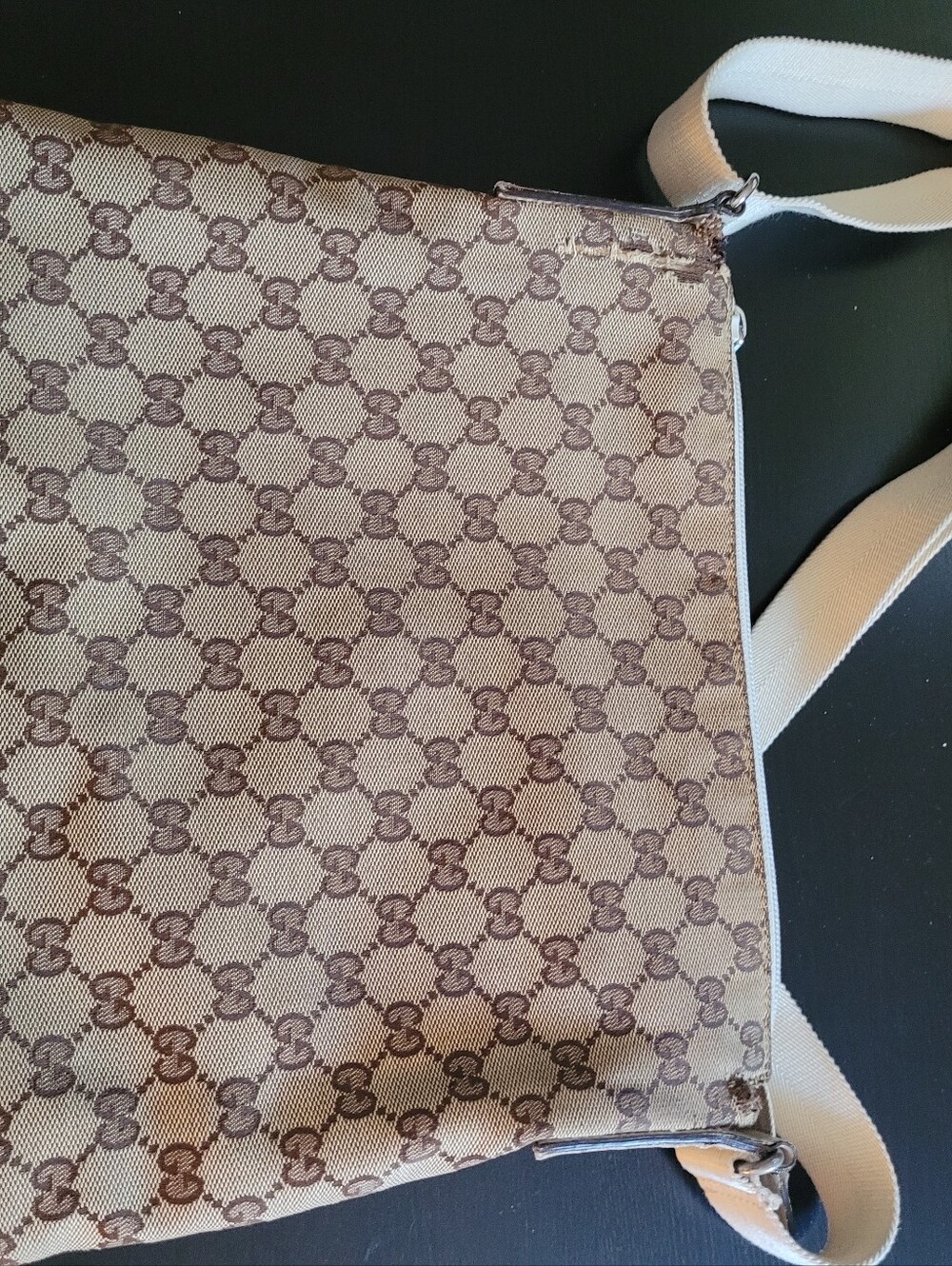 Gucci Beige and Brown GG Monogram Crossbody - Picture 6 of 13